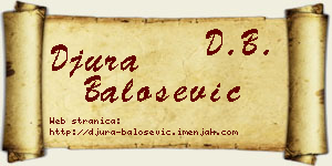 Đura Balošević vizit kartica
